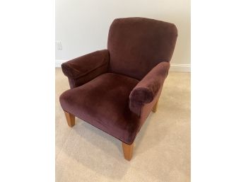 An Ethan Allen Brown Velvet Occasional Chair