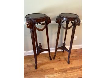 A PAIR Of Carved Wooden Stands By Maitland Smith