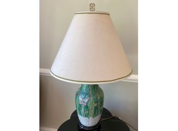 A Lovely Garden Motif Lamp With Shade & Finial - 1 Of 2