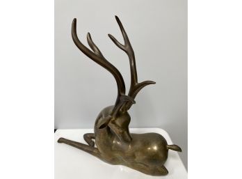 A Vintage Solid Brass Decorative Deer.