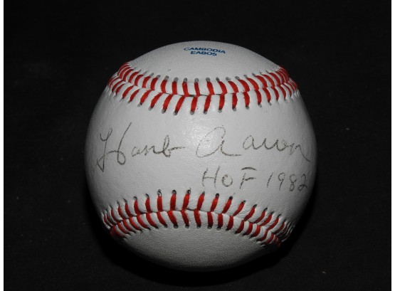 Signed Hank Aaron Baseball Inscribed HOF 1982 With COA