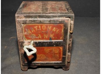 Antique Cast Iron National Safe Bank