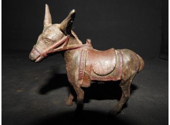 Old Cast Iron Donkey Bank With Original Paint