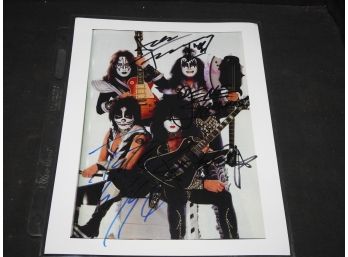 Signed 8x10 By All 4 KISS Band Members With COA