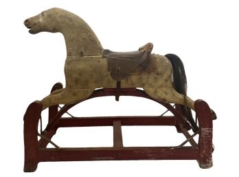 Vintage Rocking Horse. Adorable For Farmhouse Living.
