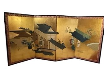 4 Panel Asian Inspired Screen Divider From Gumps &  Company, San Francisco