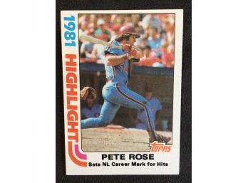 1982 Topps Pete Rose Highlight