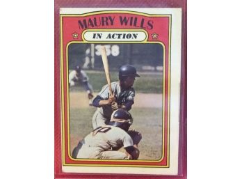 1972 Topps Maury Wills In Action
