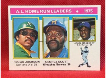 1976 Topps AL Home Run Leaders Reggie Jackson/George Scott/John Mayberry