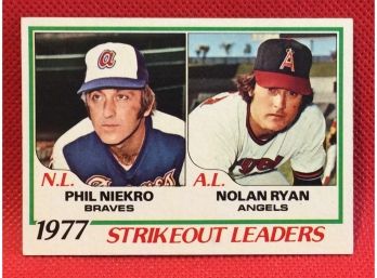 1978 Topps Strikeout Leaders Phil Niekro/Nolan Ryan