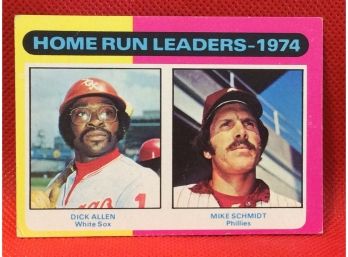 1975 Topps Home Run Leaders Rich Allen/Mike Schmidt