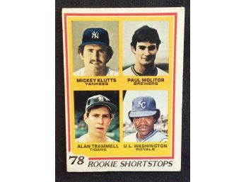 1978 Topps Rookie Shortstops Paul Molitor/Alan Trammell