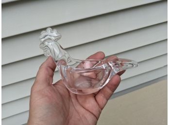 A Decorative Glass Roster Shaped Dish