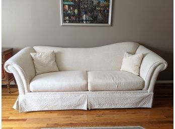 Modern White Sculptural Sofa With Rolling Arms 1 Of 2