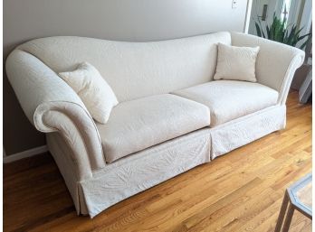 Modern White Sculptural Sofa With Rolling Arms 2 Of 2