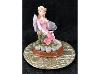 Porcelain Fairy Figure In Pink Dress