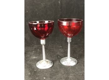 Red Glass Cordial Glasses