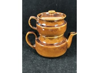 Brown Pottery Tea Kettle