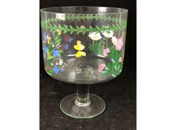 Floral Painted Trifle Bowl