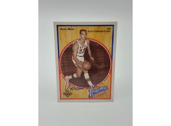 1992 Upper Deck Basketball Heroes Jerry West On Card Autographed Card Hall Of Famer