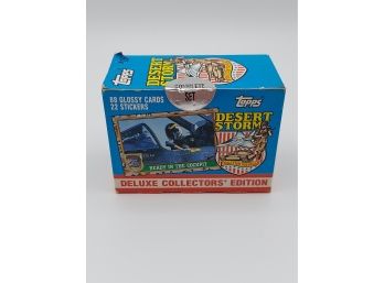 1991 Topps Desert Storm Deluxe Collector's Edition 88 Premium Glossy Cards 22 Sticker Set Sealed