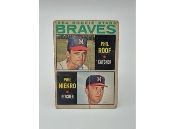 1964 Topps Phil Niekro / Phil Roof Rookie Card And Hall Of Famer