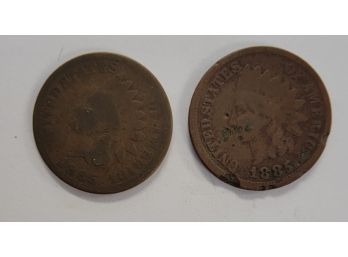 1885 Indian Head Pennies (Lot Of 2)