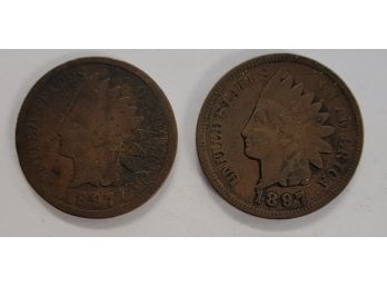 1897 Indian Head Pennies (Lot Of 2)