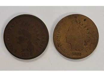 1880 Indian Head Pennies (Lot Of 2)