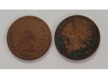 1882 Indian Head Pennies (Lot Of 2)