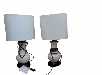 Pair Of White Desk Lamps