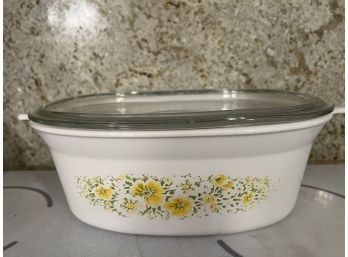Casserole Dish With Yellow Flowers