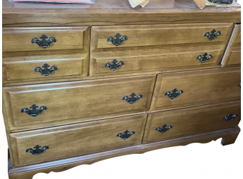 Long Colonial Style Maple Dresser