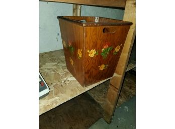 Vintage Waste Paper Basket/wooden Storage Box