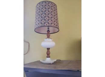 Milk Glass Hob Nail Lamp