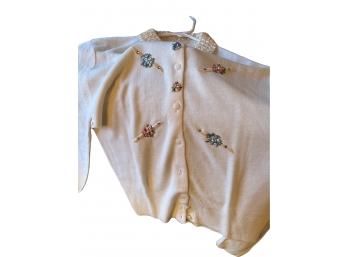 Sweet Embroidered Vintage Sweater- New In The Box!