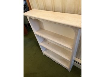 White Narrow Wooden Bookcase
