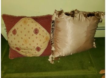 Vintage Silk Throw Pillows With Tassels (3)