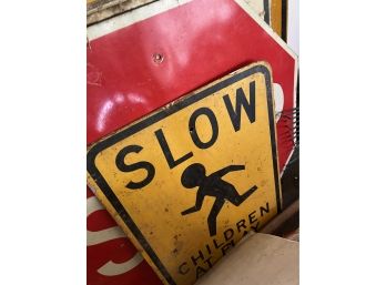 Metal Traffic Sign- 'slow' Children