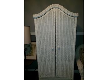 Wicker Armoire With Shelves