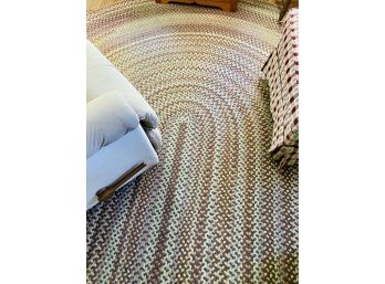 Authentic Oxford Mills (weymouth) MA Oval Braided Multi Color Wool Rug 9' X 12'