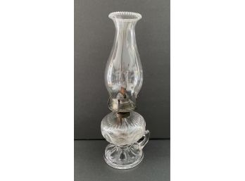 Early American Pressed Glass Antique Kerosene Oil Lamp W.B.G. Corp. El Dorado 13.5' Height