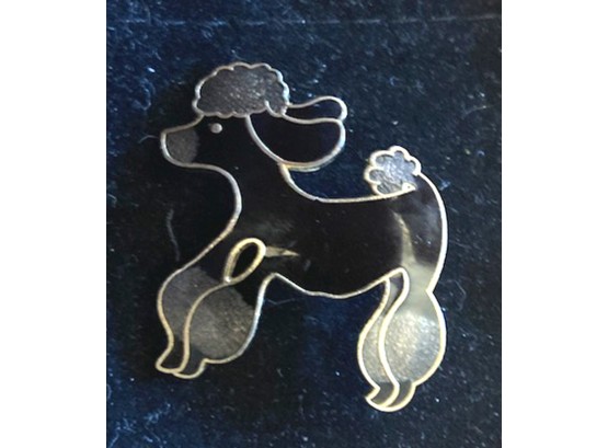 Signed 'CL' Enamel Decorated POODLE PIN
