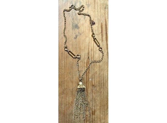 Killer Gold Tone Necklace With 4 1/2' Chain Cluster