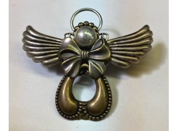 Stylized Angel With Halo Pin/Pendant