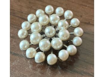 Faux Cluster Of Pearls Pin