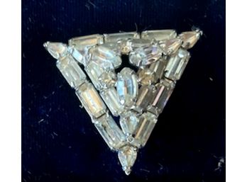 Incredible 'WEISS'Triangle Rhinestone Pin