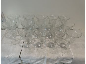 Set Of 14 Crystal Wine Glasses