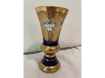 Blue Painted Glassware Vase