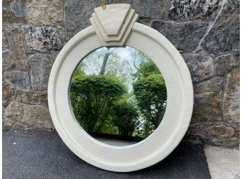 Cream Colored Large Mirror, California Pacific Brand.  Natural Wood, Has A Knot In The Top Left Corner But Nowhere Else.  White Stone With White Oak.